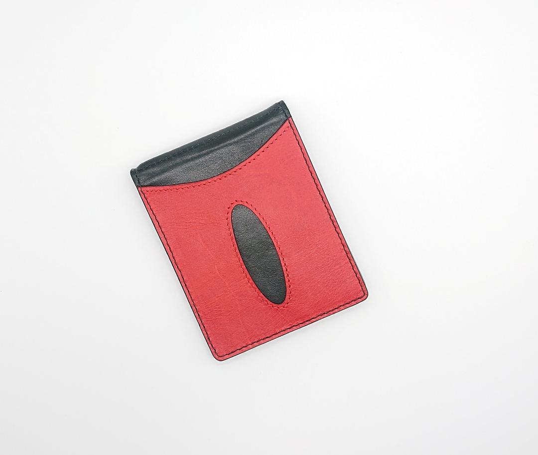 HUM 二つ折り財布 超薄型 コインケース レッド
