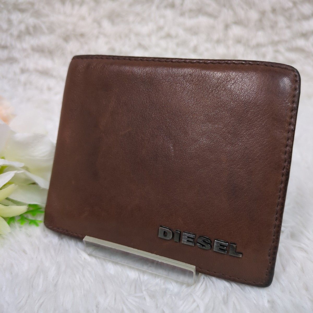 DIESEL ディーゼル カードケース ブラウン レザー パスケース|PayPay