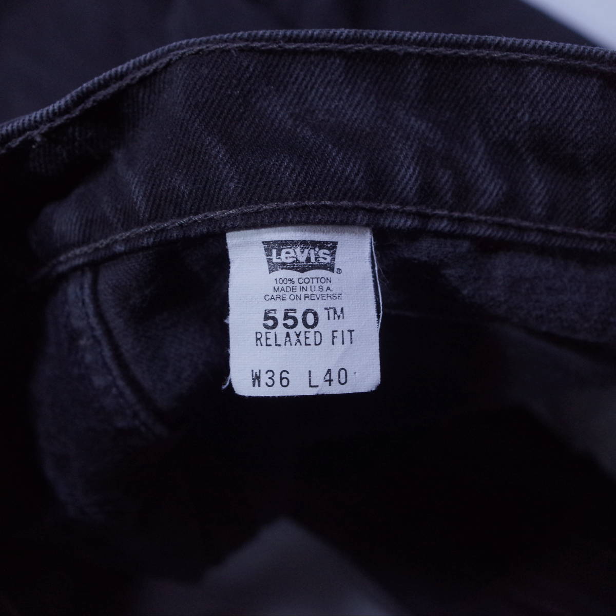 送料無料 550 W36 ブラック サルファー 硫化染め USA アメリカ製 L40 90年代 550-0260 BLACK Levi's リーバイス_画像5