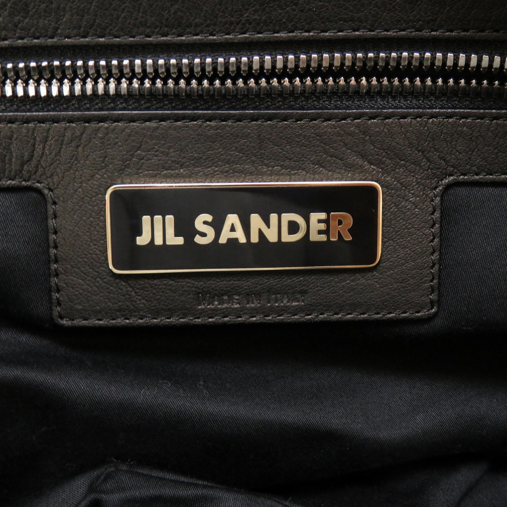 新品同様 ジルサンダー レザー ブラック ハンドバッグ バッグ 黒 0045 JIL SANDER_画像8