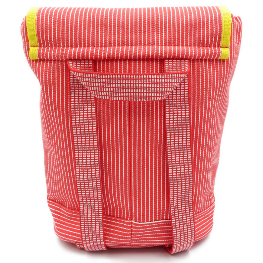  не использовался Hermes Kids шланг полоса ka Val цвет хлопок красный желтый рюкзак рюкзак 0148 HERMES