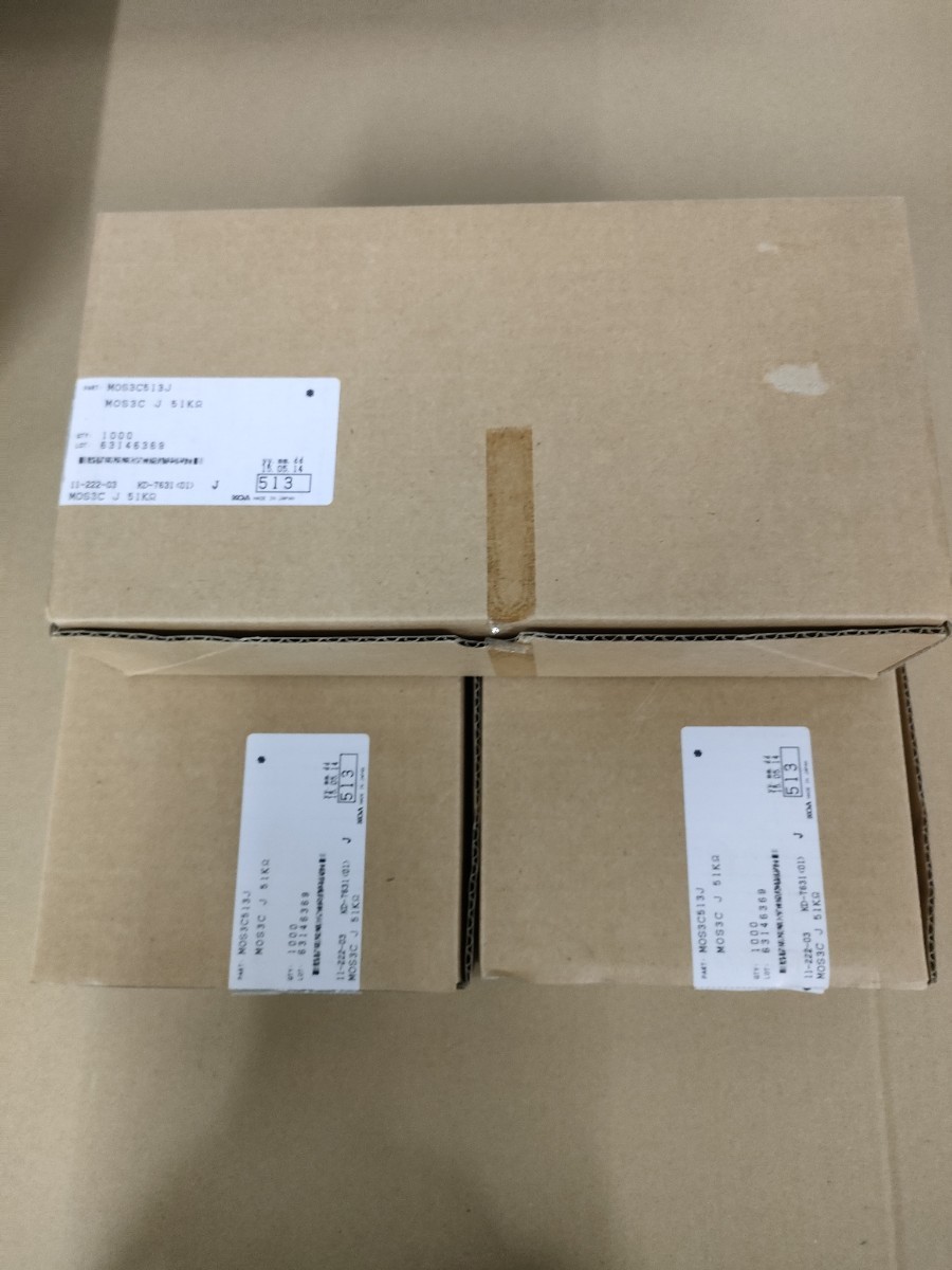 小形酸化金属皮膜固定抵抗器 KOA MOS3C513J 3W 51K 3000個セット 小形酸化金属皮膜固定抵抗器 KOA MOS3C513J 3W 51K 3000個セット
