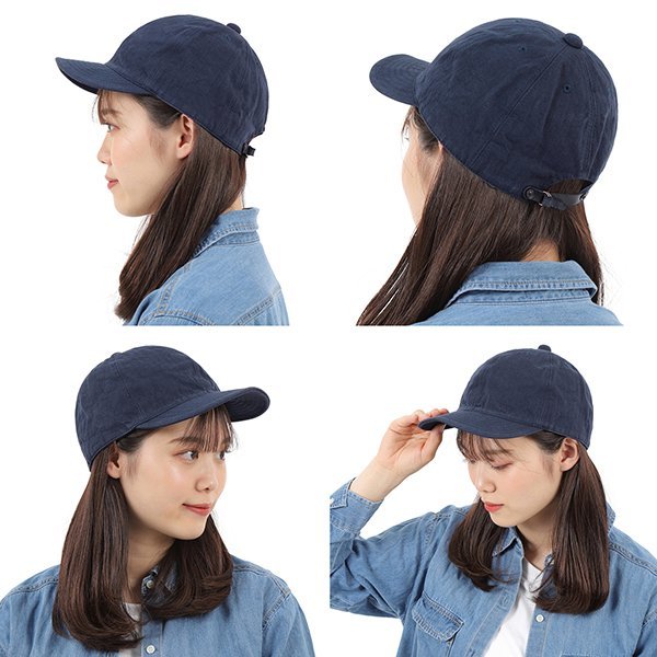 【フリーサイズ】HIGHER ハイヤー ヴィンテージヘリンボン 6パネル キャップ ネイビー 日本製 帽子 メンズ VINTAGE HERRINGBONE CAP_画像8