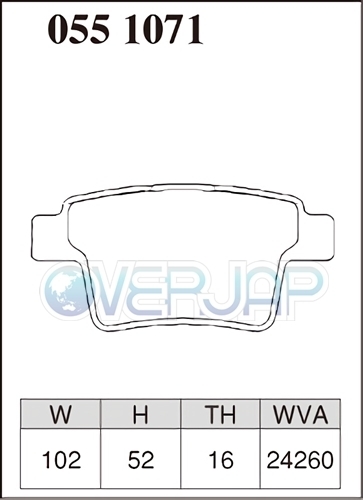 M0551071 DIXCEL Mタイプ ブレーキパッド リヤ用 ジャガー/ダイムラー X TYPE J51YA/J51YB 2004/9～ 2.0 V6(2.1) 車台No.E24054～_画像2