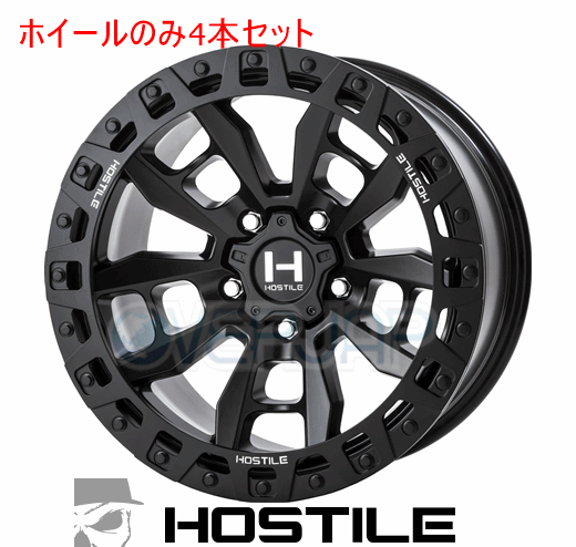 4本セット HOSTILE CRANDON (クランドン) アスファルト 17インチ 9.0J 127/5 0 JTグラディエーター