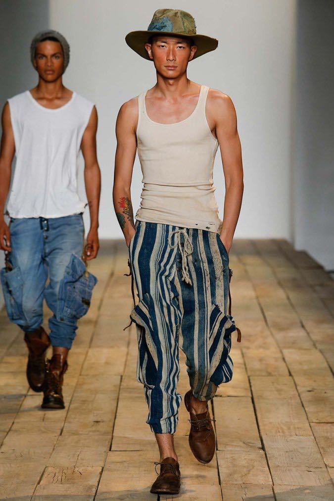 ブランドタグ付】greg lauren Antique Indigo Fisherman Lounge Pant