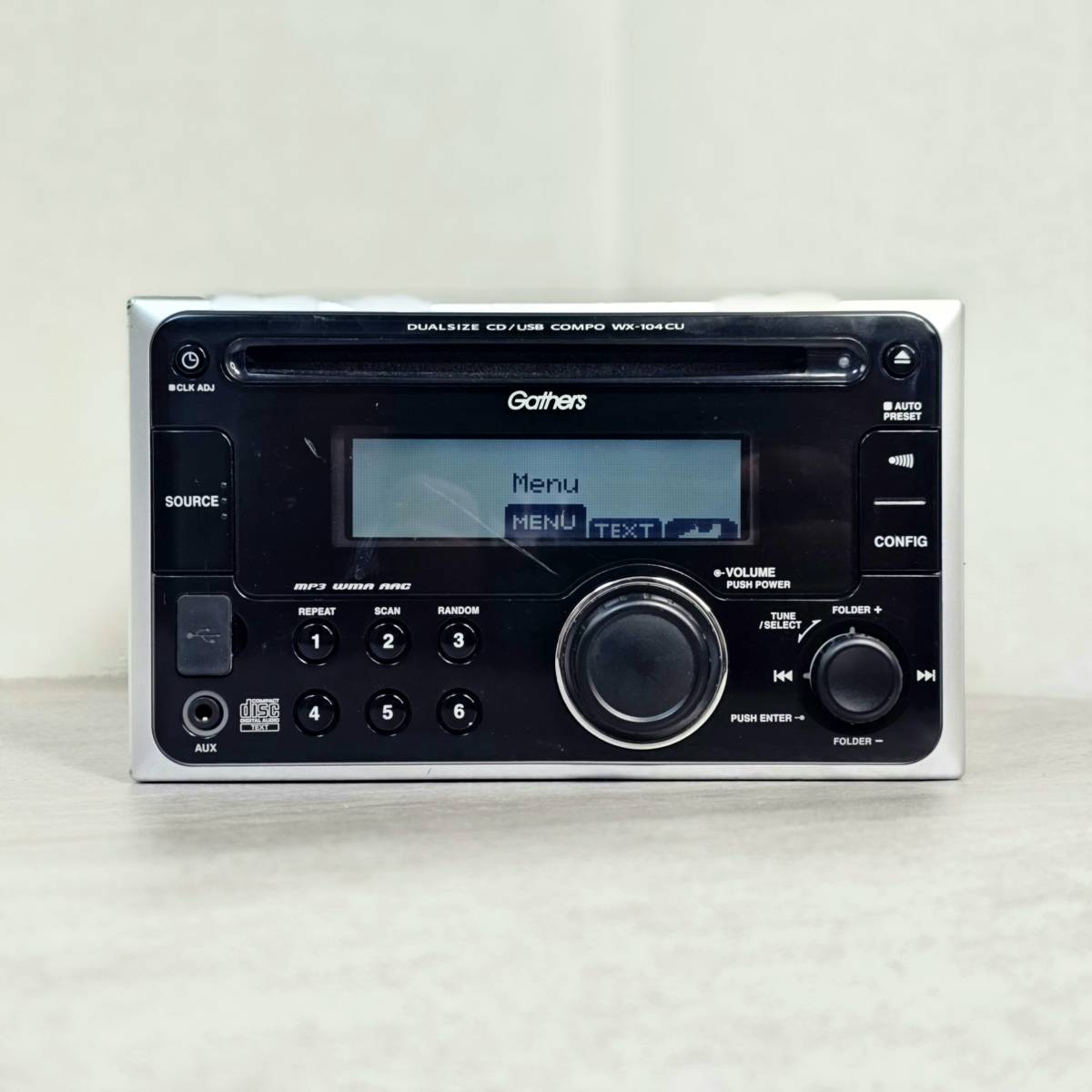 動作確認済★ホンダ純正 ギャザーズ☆WX-104CU ケンウッド☆ホンダGE6/GE7/GP1☆CD/USB/AUX/AM/FM/WMA/MP3/AAC☆08A00-4M0-250★B28221_画像1