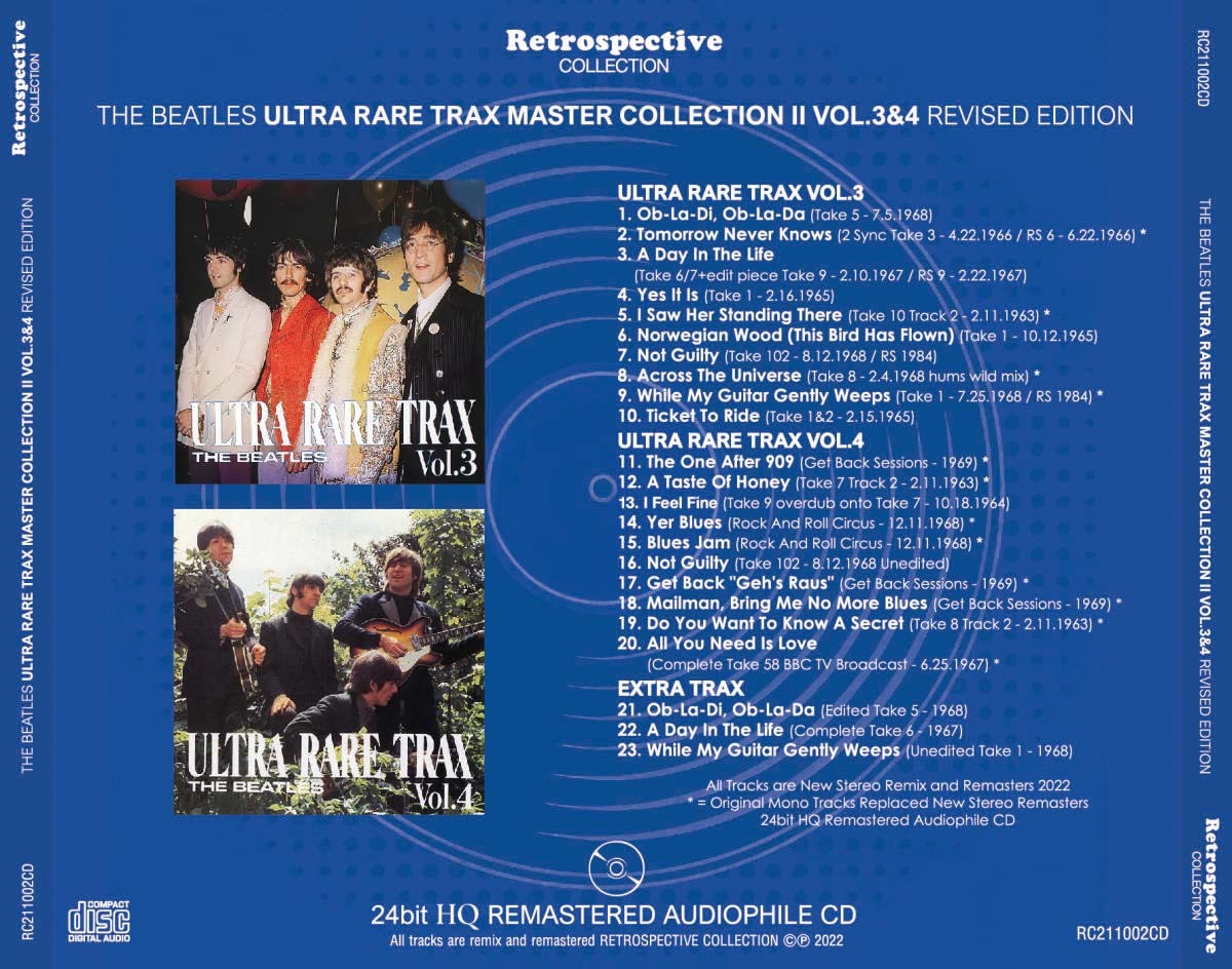 THE BEATLES / ULTRA RARE TRAX - MASTER COLLECTION Ⅱ:VOL.3&4 (RIVISED EDITION) 24bit HQ REMASTERED RETROSPECTIVE Collection【1CD】_画像2