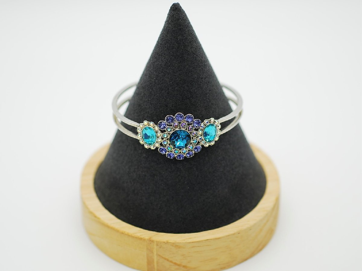 #[YS-1] прекрасный товар # Swarovski Swarovski # crystal браслет # оттенок голубого × violet серия # оригинальная коробка [ включение в покупку возможность товар ]#C