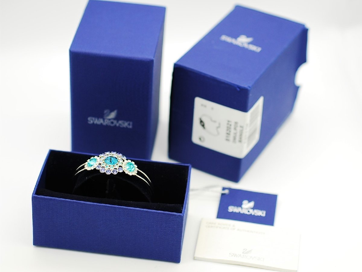 #[YS-1] прекрасный товар # Swarovski Swarovski # crystal браслет # оттенок голубого × violet серия # оригинальная коробка [ включение в покупку возможность товар ]#C