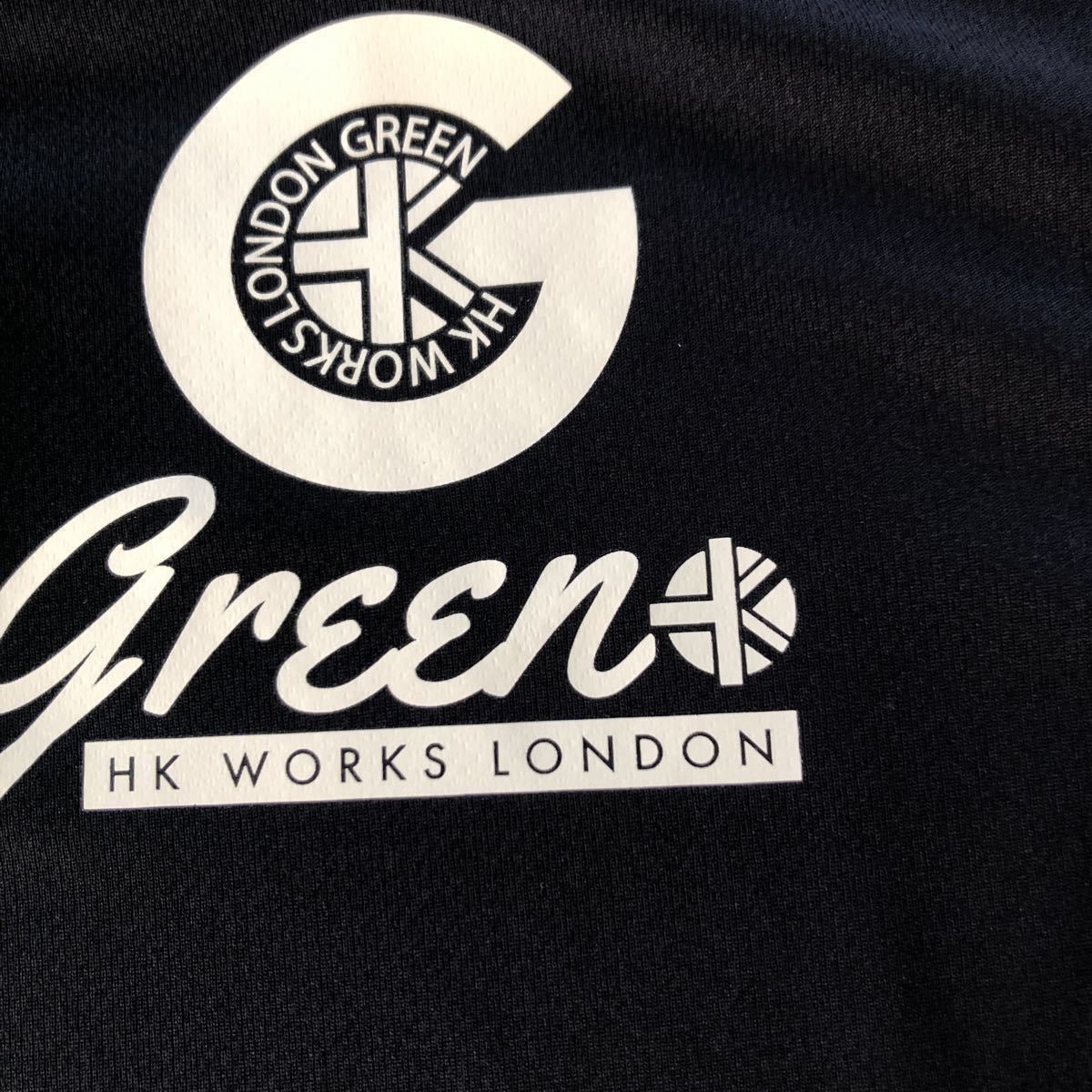 サラッと快適　新品多機能素材　ＬＬ　おしゃれなボタンポロシャツ　半袖　HK WORKS LONDON Green コシノヒロコ GOLF ゴルフネイビー_画像3