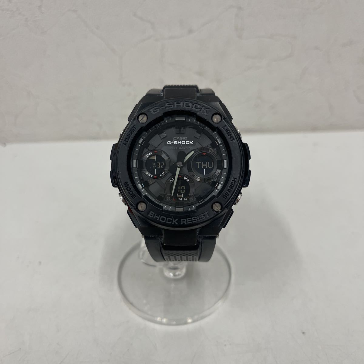 新作モデル ⑦CASIO GST-W100G-1BJF デジアナ ラバー BLACK ソーラー