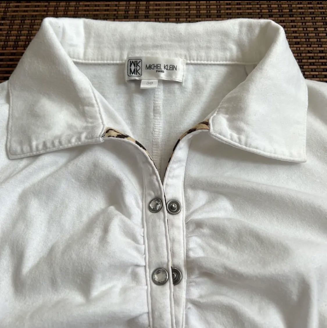 【送料無料】MICHAEL KLEIN ポロシャツ　トップス　カットソー　ホワイト　38/M 半袖Tシャツ _画像2