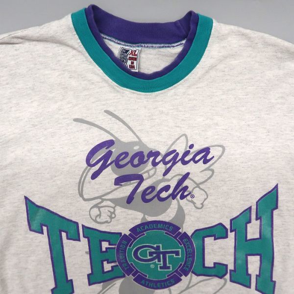 古着 USA製 カレッジプリントTシャツ GEORGIA TECH マルチカラー ビンテージ サイズ表記：XL　gd80620_画像3