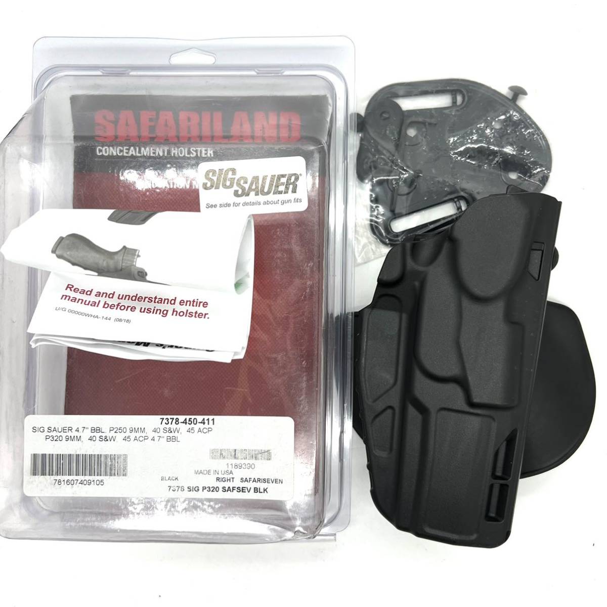 送料無料 実物新品 Safariland サファリランド 7378-450 SIG P320 M17 フルサイズ 7TS ALS ホルスター ブラック M18_画像1