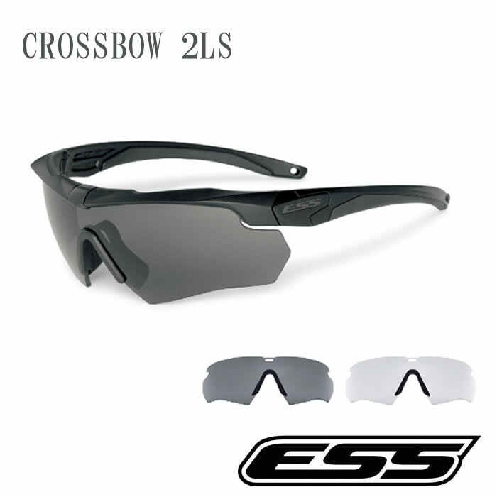 【正規販売店】ESS CROSSBOW 2LS（740-0390） Black クロスボウ 2レンズシステム クリア＋スモークグレーレンズセット