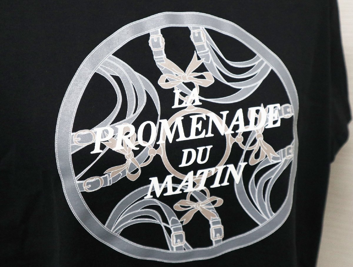 エルメス HERMES Ｔシャツ カットソー マキシカートリッジ Promenade du Matin ブラック サイズ36 美品 服_画像4