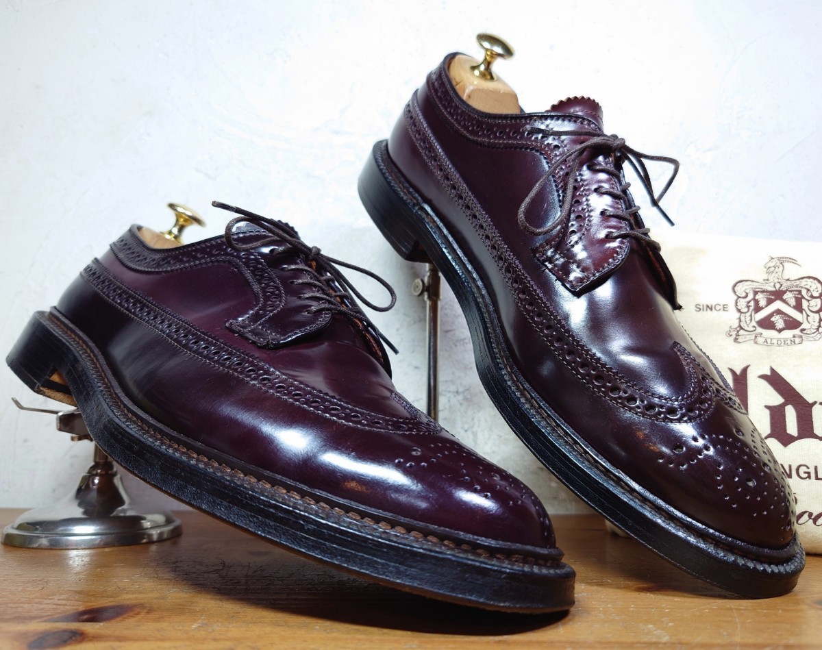 美品】USA製 Alden/オールデン 975 シェルコードバン ロングウィング