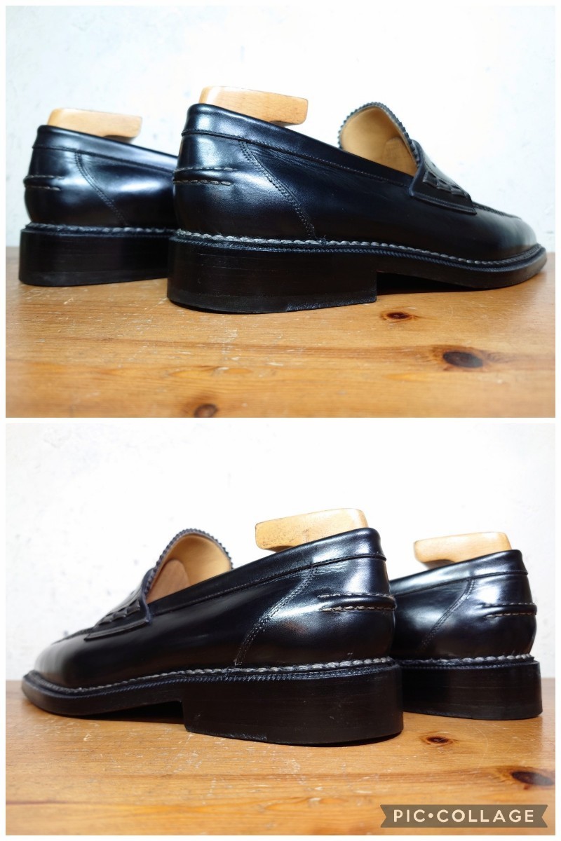 [ прекрасный товар ]ITALY производства Santoni YAMANE DELUXEnorube производства закон монета Loafer UK71/2 26cm соответствующий черный evisu гора корень обувь магазин / Lattanzi Blanc ключ ni