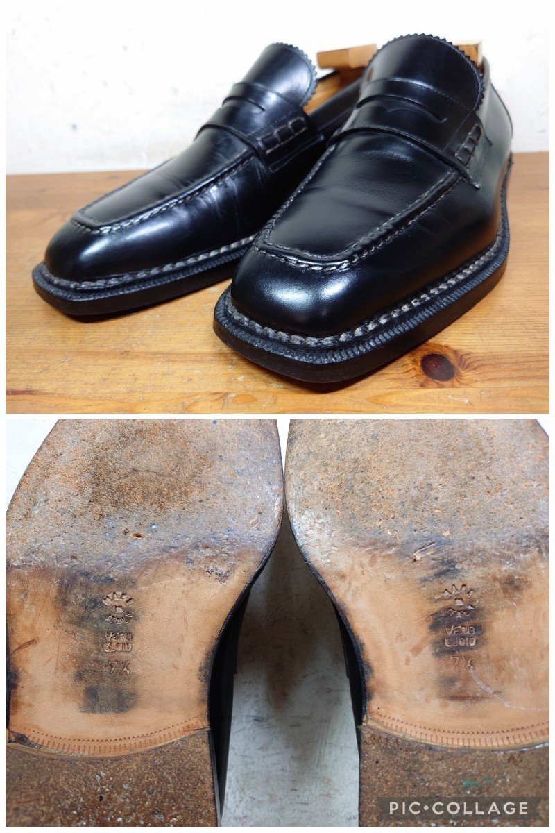 [ прекрасный товар ]ITALY производства Santoni YAMANE DELUXEnorube производства закон монета Loafer UK71/2 26cm соответствующий черный evisu гора корень обувь магазин / Lattanzi Blanc ключ ni