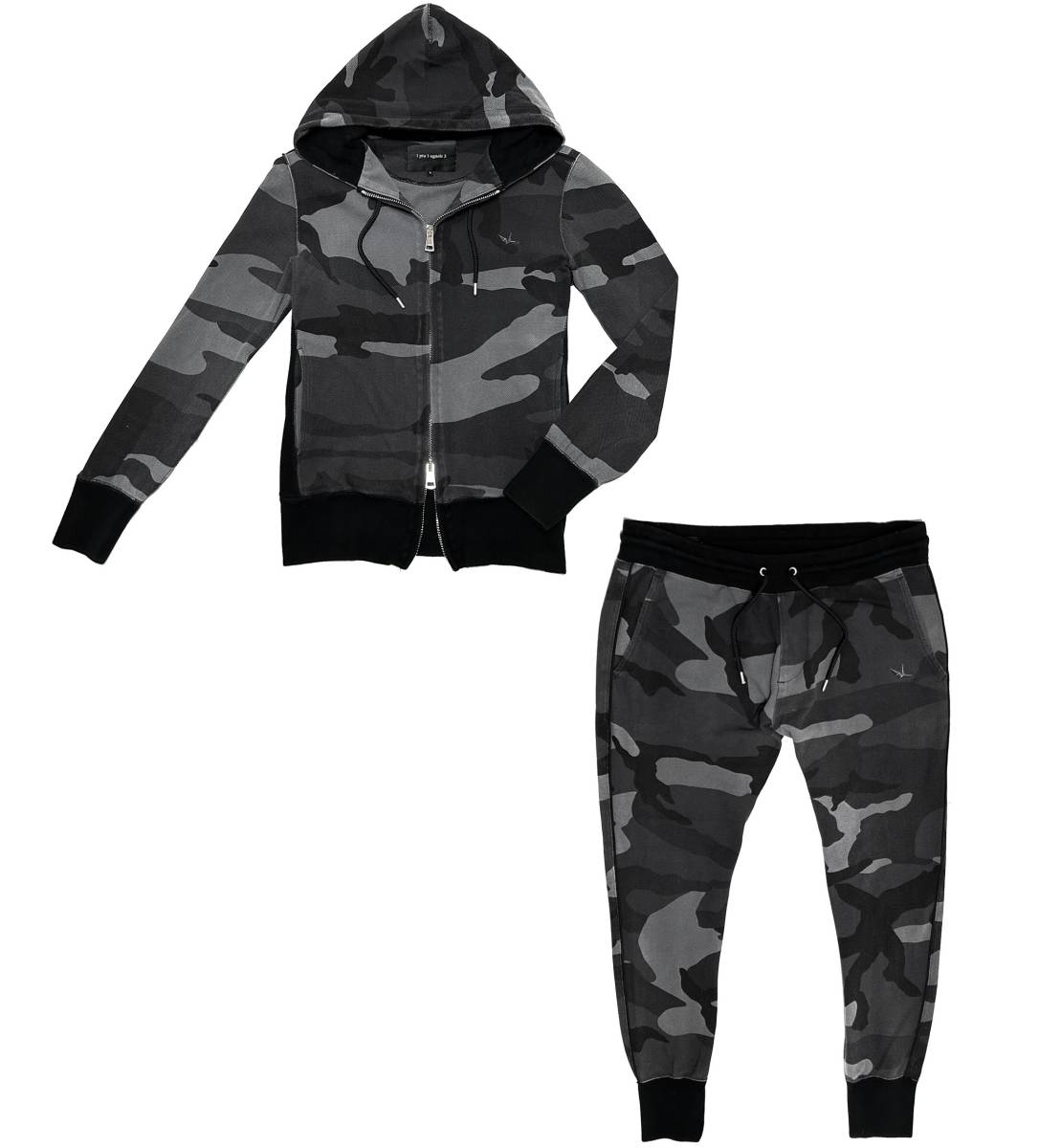 LEON掲載 定価10万 1piu1uguale3 Original Heavy Kanoko Camo Parka＆Pants Ⅴ Lヘビー鹿の子パーカー＆パンツ wjk akm ジュンハシモト_画像1