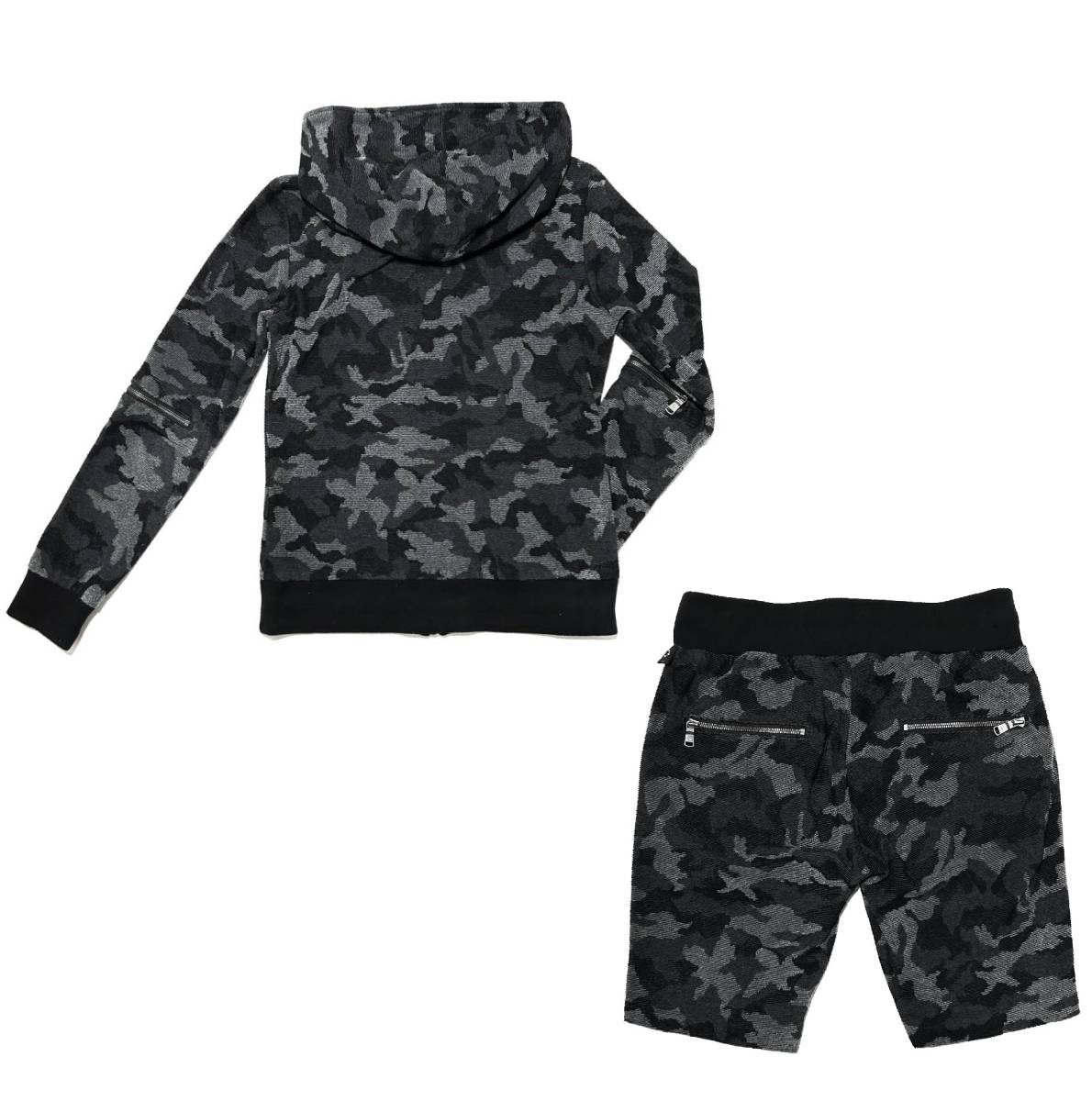 定価5 7万 wjk stretch pile camouflage parka＆shorts M ストレッチ