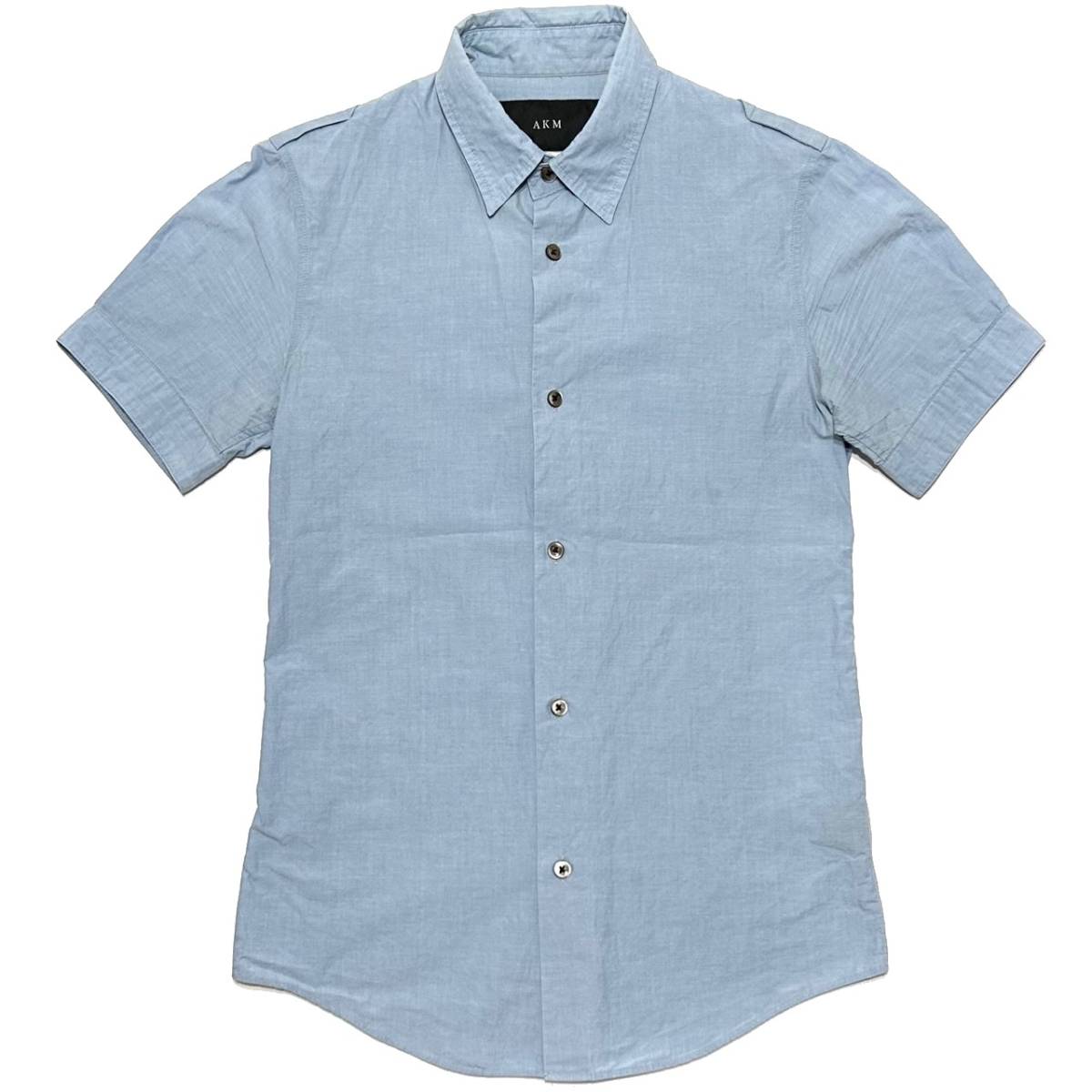 定価2.3万 AKM LIGHT COTTON SHORT SLEEVE SHIRTS Sサイズ ライトコットン半袖シャツ 1piu wjk ジュンハシモト_画像1