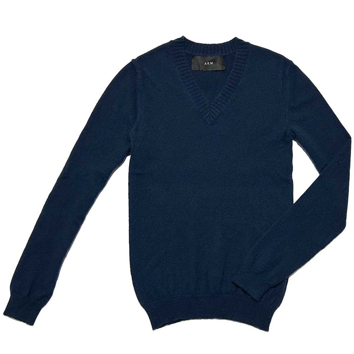 定価3.2万 AKM CASHMERE STANDARD V-NECK KNIT Lサイズ カシミア100％スタンダードVネックニット wjk 1piu ジュンハシモト