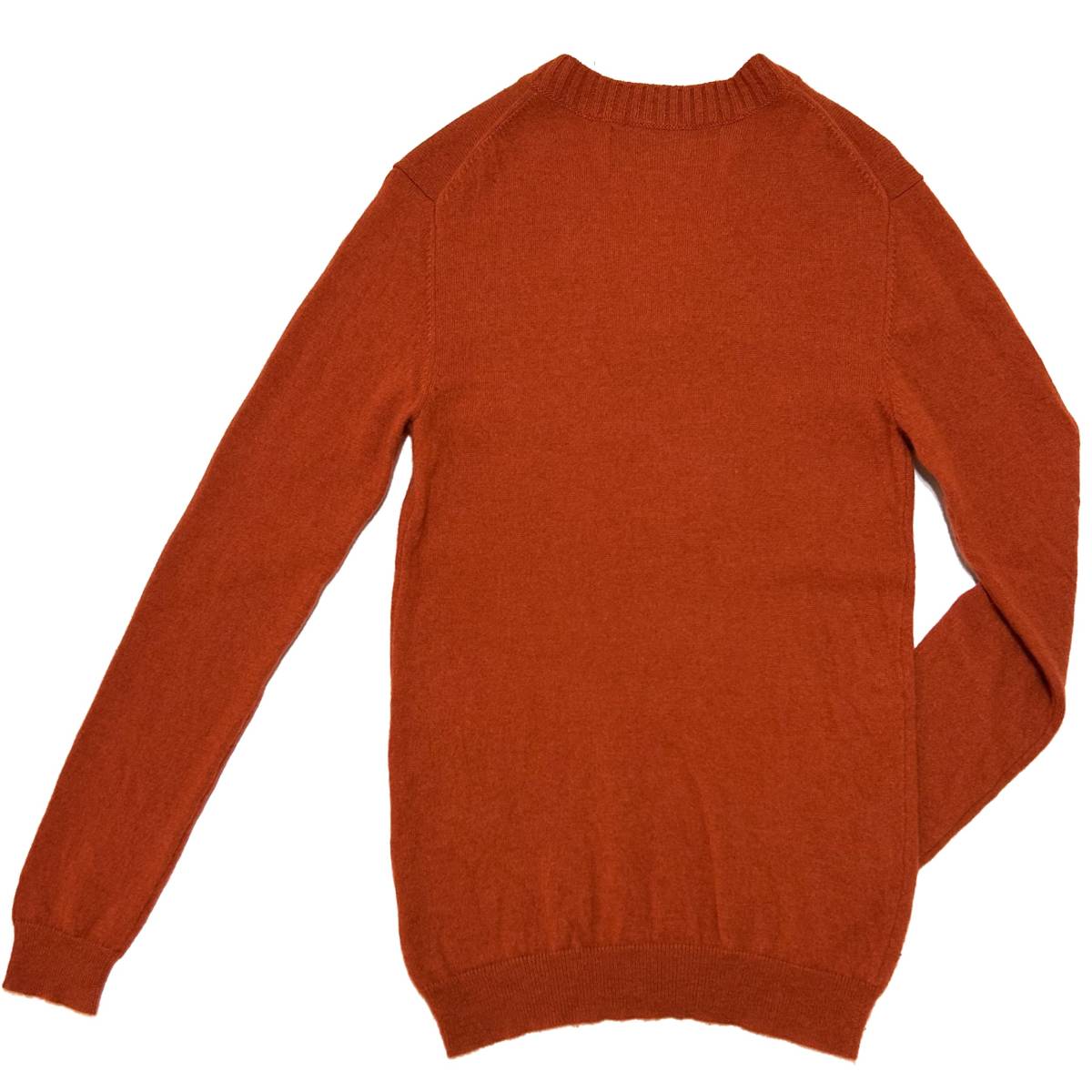 定価3.2万 AKM CASHMERE STANDARD V-NECK KNIT Mサイズ オレンジ カシミア100％スタンダードVネックニット wjk 1piu ジュンハシモト_画像2