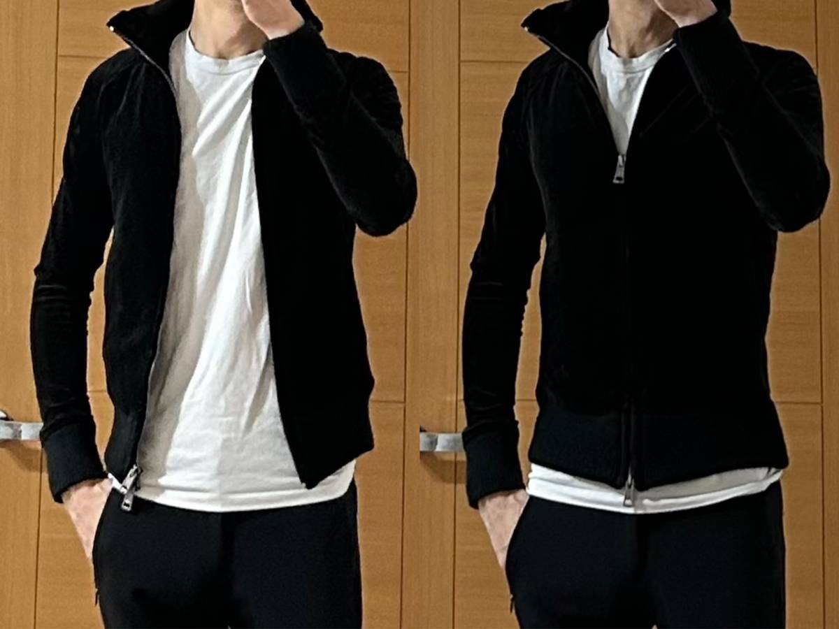 定価6 8万 AKM STRETCH VELVET STAND TRACK JACKET S ストレッチ