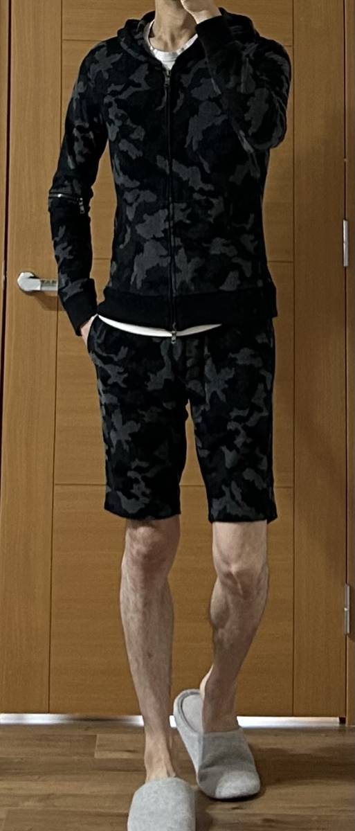 定価5.7万 wjk stretch pile camouflage parka＆shorts M ストレッチパイルカモフラージュパーカー＆パンツセット akm ジュンハシモト 1piu_画像5