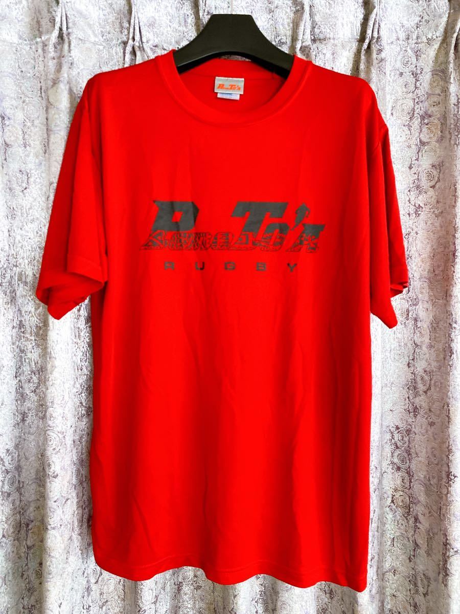 ラガーシャツ 群馬 前橋育英 ラグビー シャツ プラシャツ ゲームシャツ トレーニング ウェア 赤 半袖 メンズXL 代表 国体 プレミアリーグ