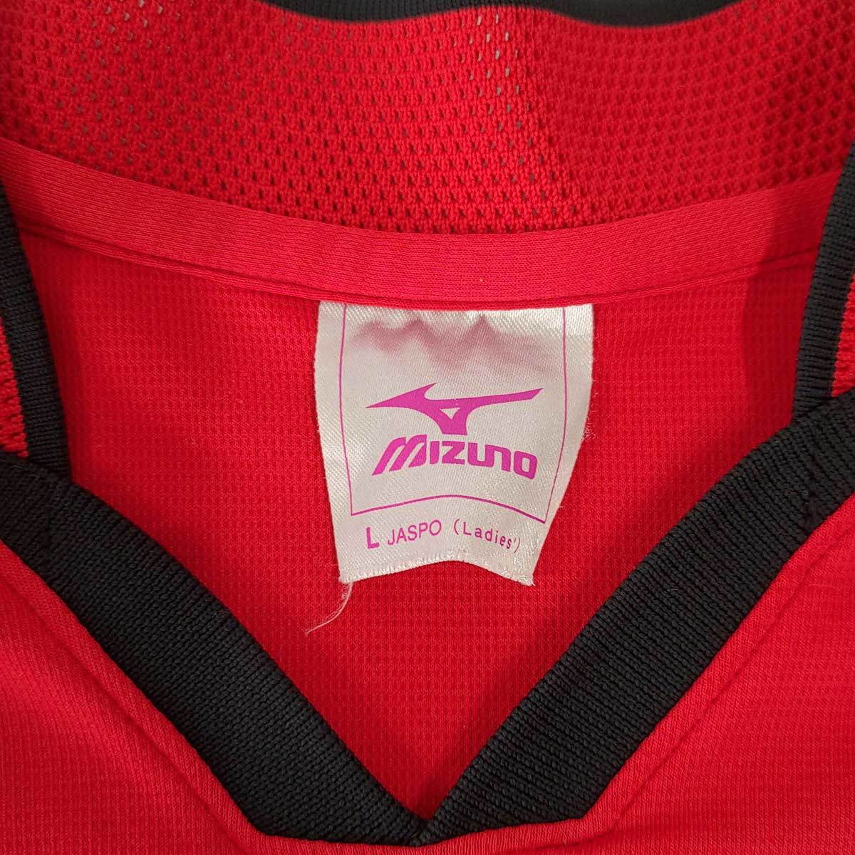 [ б/у ] Mizuno dry рубашка pra рубашка рубашка с коротким рукавом L красный женский MIZUNO спорт одежда 