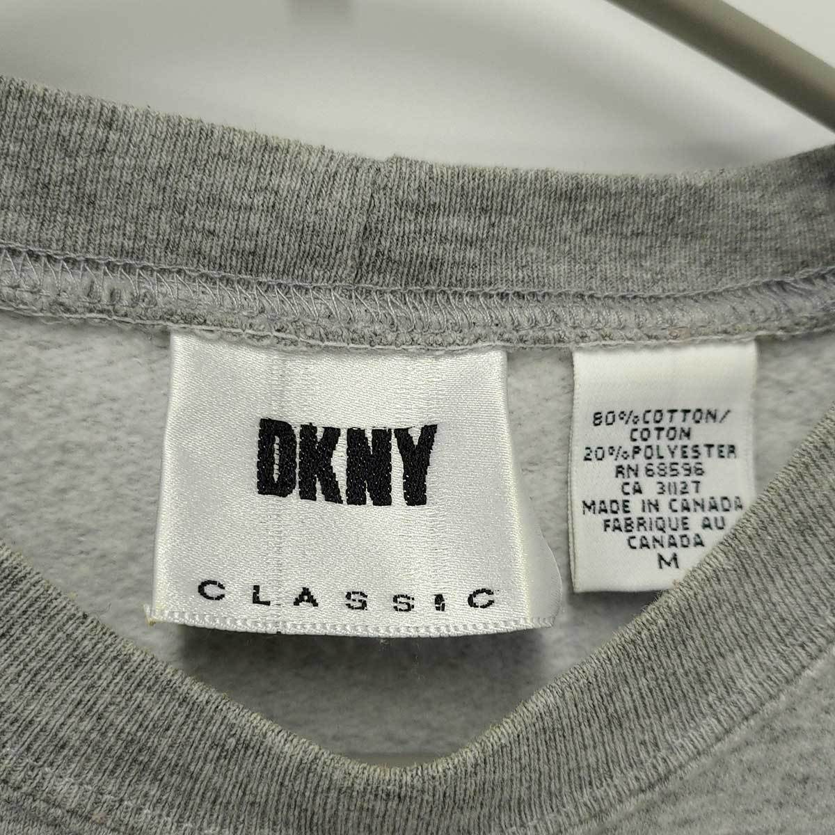 【中古】DKNY CLASSIC ロゴスウェット トレーナー ダナ キャラン ニューヨーク M グレー レディース トップス_画像2