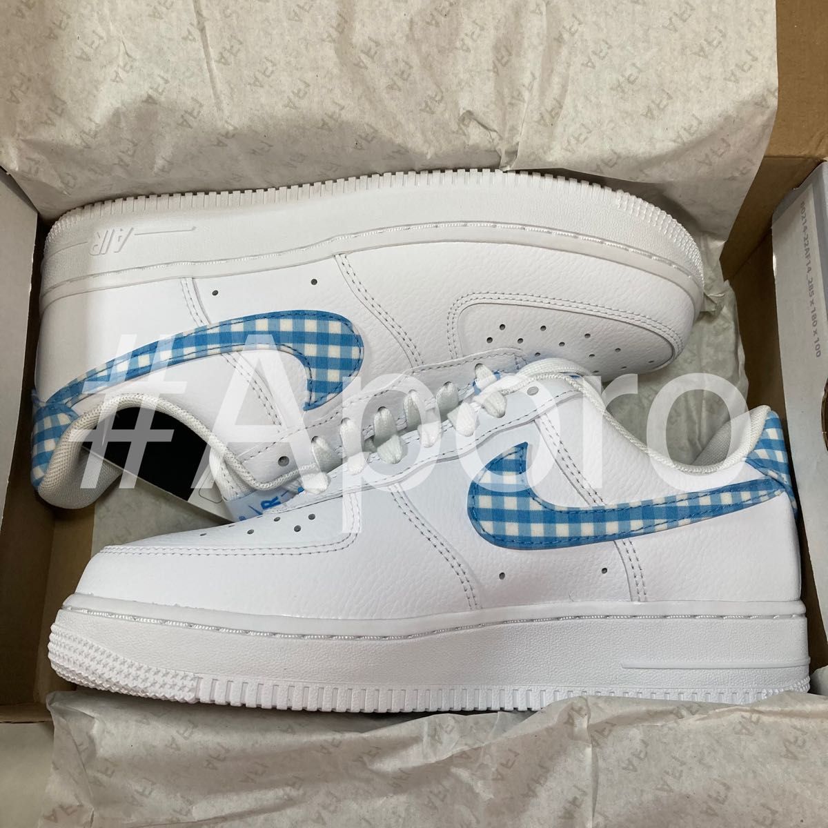 NIKE ナイキ AIR FORCE 1 ギンガムチェック ブルー 青 ホワイト