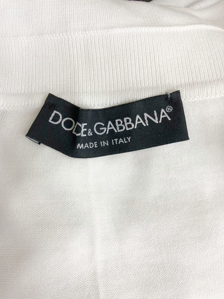 美品　DOLCE&GABBANA ドルチェ&ガッバーナ　レディース　ホワイト　ワンポイント　半袖　ポロシャツ　トップス　38表記_画像4