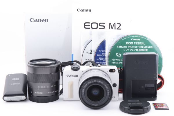 殿堂 EOS キャノン Canon #b43☆実用品☆ M2 18-55mm 15-45mm EF-M