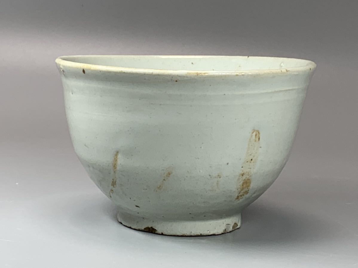 時代物　李朝　白磁　茶碗　朝鮮古陶器　骨董品　李朝時代