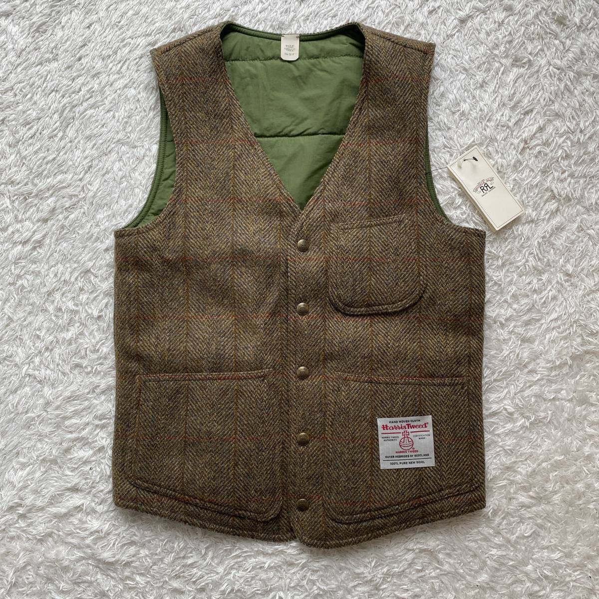 未使用タグ付き】RRL ハリスツイード ベスト ハリスツィード ダブル