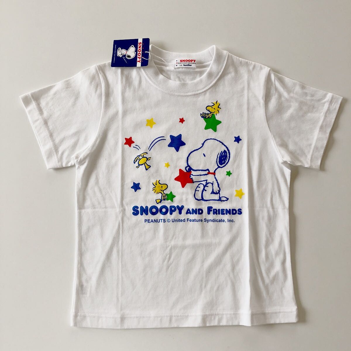 新品　 familiar ファミリア　120  半袖Tシャツ スヌーピー　Tシャツ 半袖　白Tシャツ