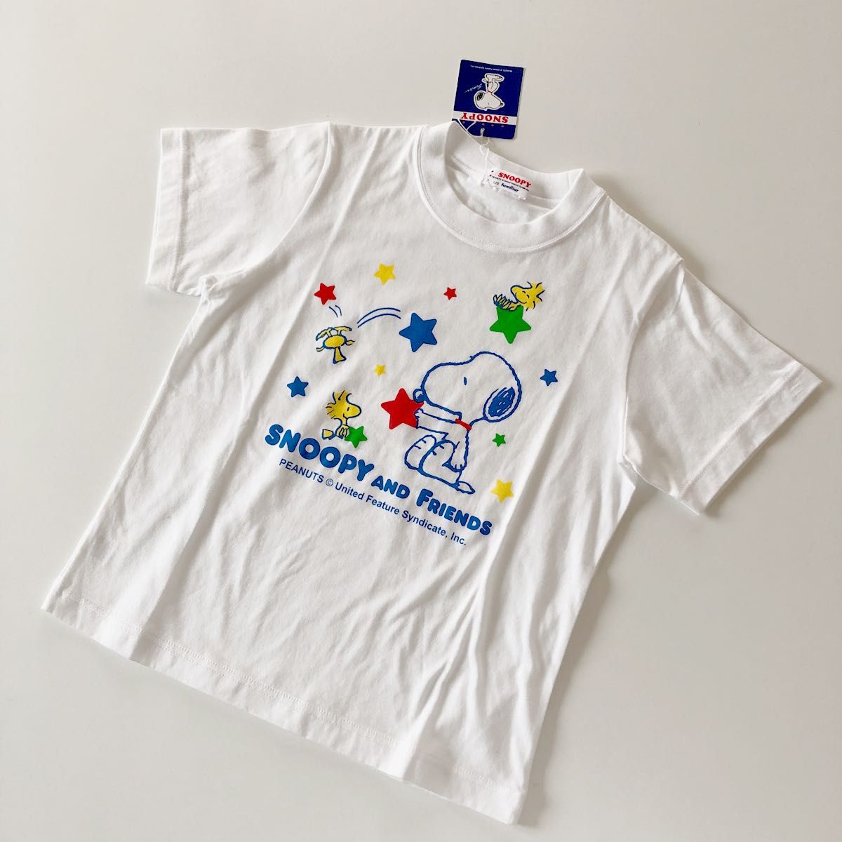 新品　 familiar ファミリア　120  半袖Tシャツ スヌーピー　Tシャツ 半袖　白Tシャツ