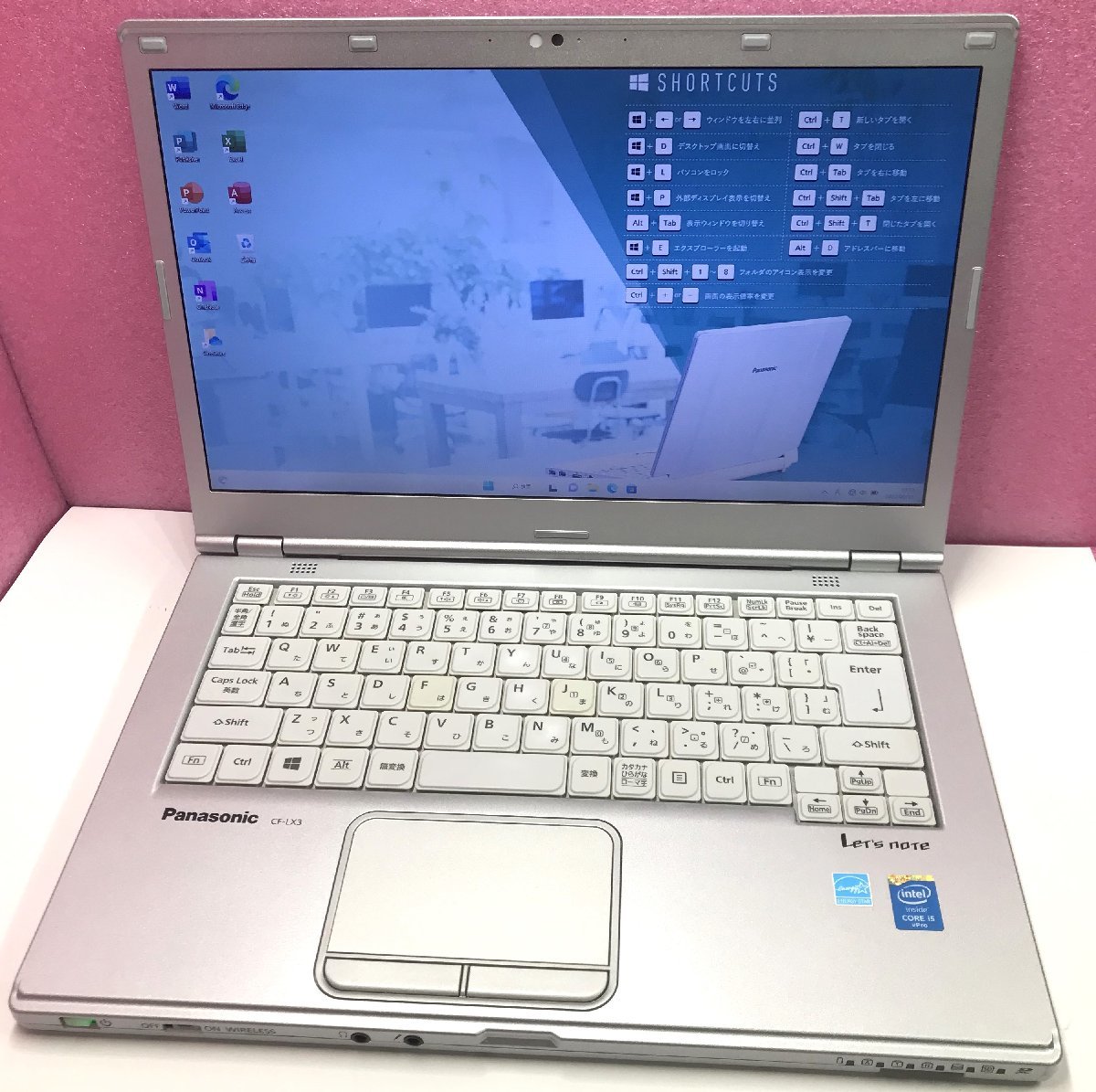 YNC041#ACアダプター付き レッツノートCF-LX3JDMCS ワイド14.0型 Corei5 8GB SSD256GB Windows11 Office2021の画像1