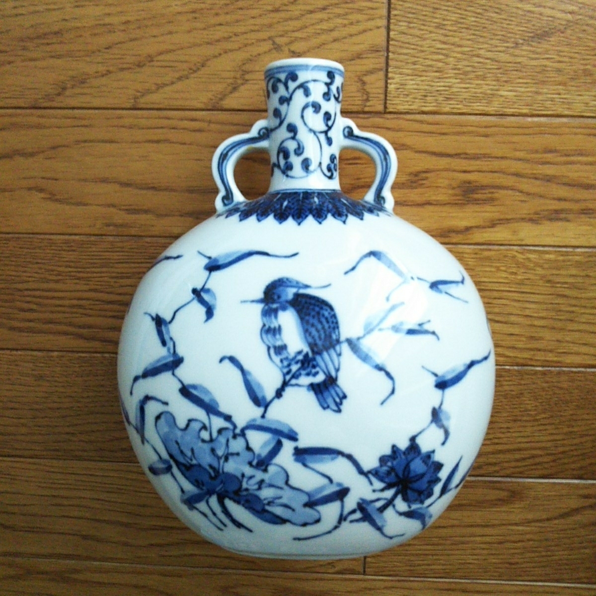 橘吉 花瓶 花器 藍染 美品