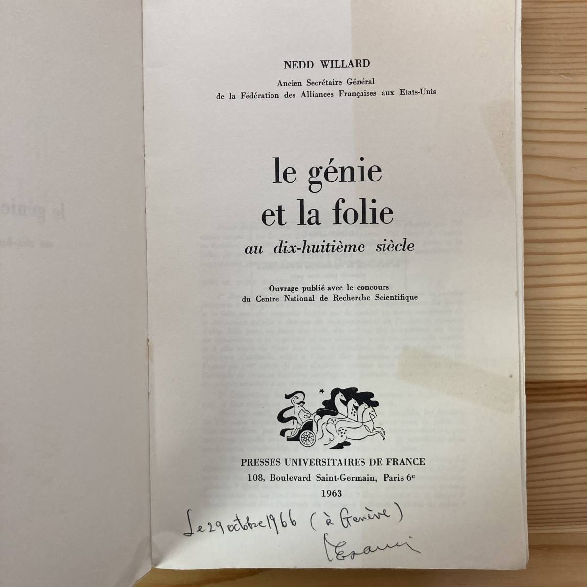 【仏語洋書】LE GENIE ET LA FOLIE AU DIX-HUITIEME SIECLE / Nedd Willard（著）_画像2