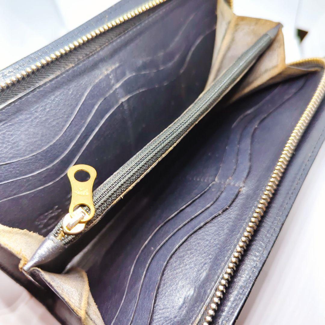 [ regular goods ] Il Bisonte leather long wallet L character fastener navy 