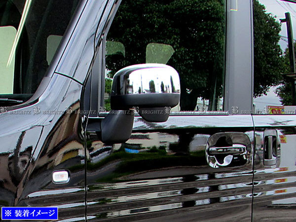 N-VAN JJ1 JJ2 メッキ サイド ドア ミラー カバー ハーフ カバー タイプ ガーニッシュ ベゼル パネル モール MIR－SID－299_画像3