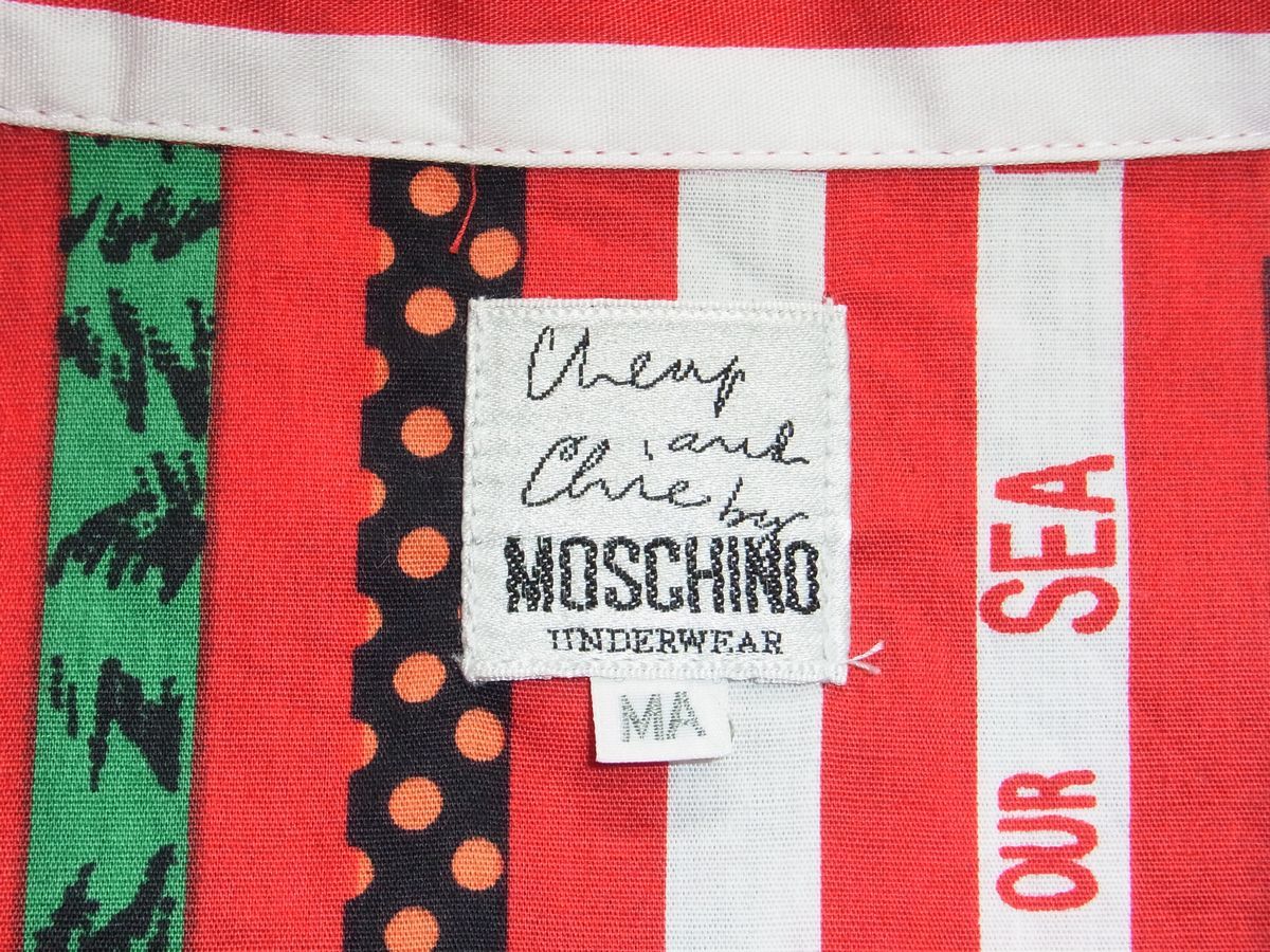 ★美品・未着用★ MOSCHINO Cheap and Chic モスキーノ POP ART ポップアート 総柄 シャツ sizeMA ★古着 メンズ 90年代 当時物 ビンテージ_画像5