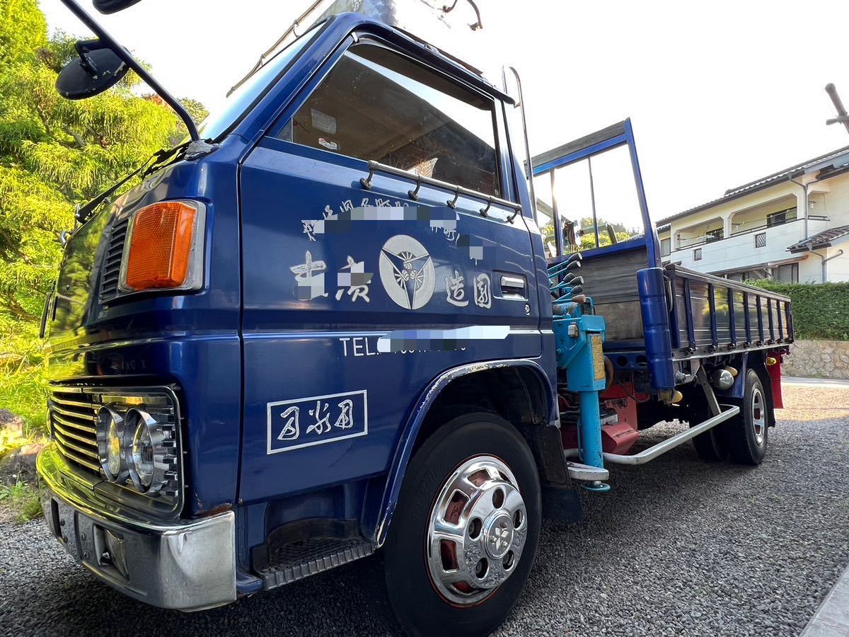  circle eyes Canter deco truck retro truck FE111 4D30 old car plating parts Showa era truck tadano crane writing brush signboard column shift that time thing 