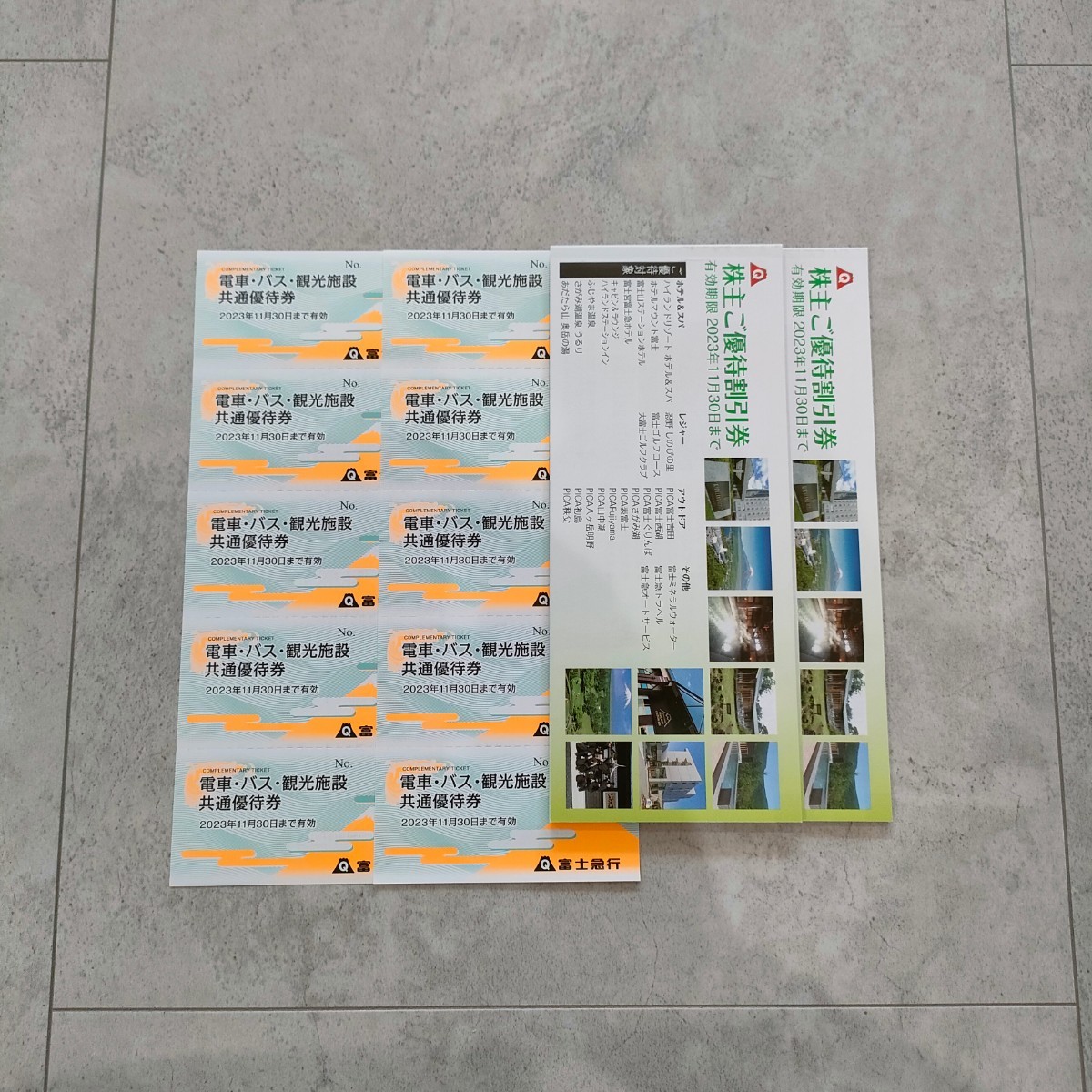 富士急行株主優待電車・バス・観光施設共通優待券10枚優待割引券2冊