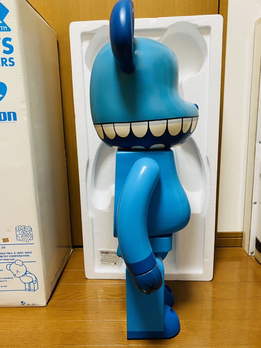 入手困難 箱あり 美品 BE@RBRICK 1000% KAWS CHOMPERS a-nation 3500体限定品 ベアブリック カウズ Original Fake COMPANION_画像4